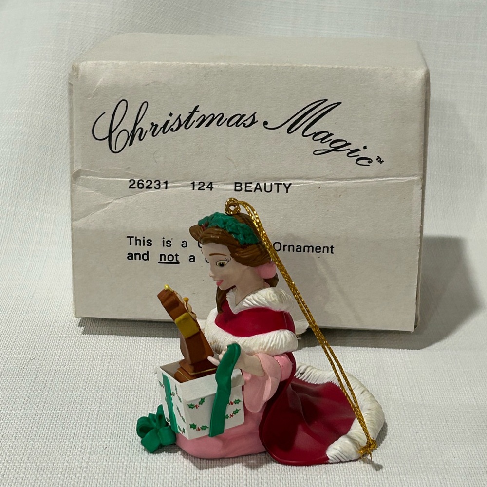 Vintage Disney Belle Ornament Grolier’s Christmas Magic Beauty and The Beast